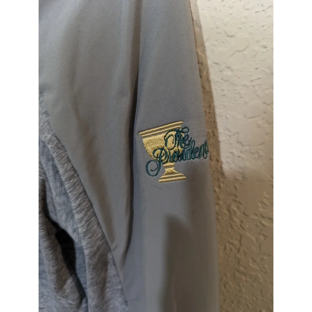 Adidas Womens Golf Jacket Quilted Full‎ Zip NBC The Presidents Cup Gray S